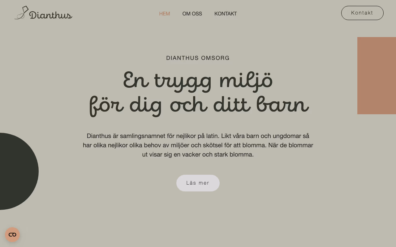 Dianthus Omsorg website