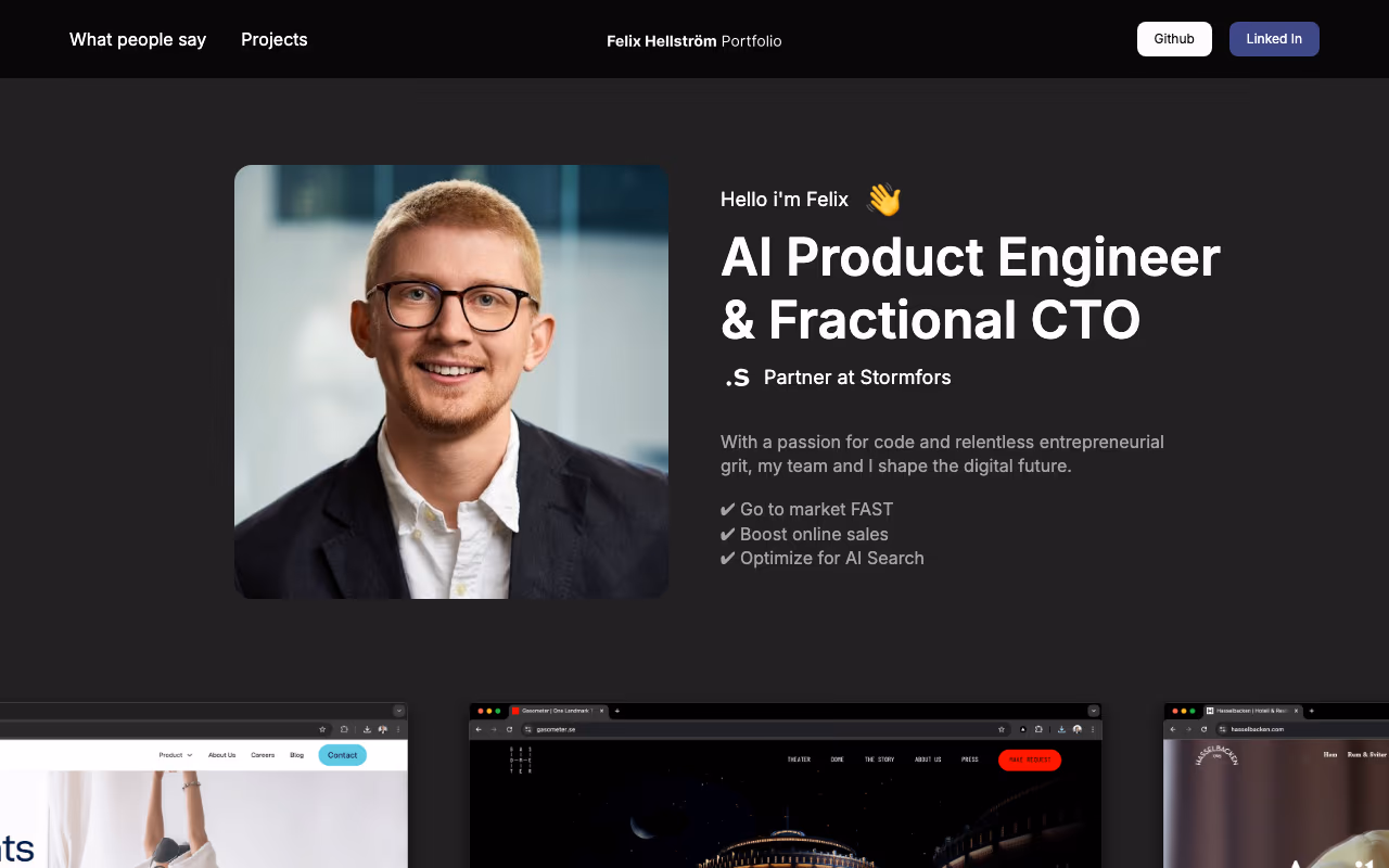 Felix Hellstrom website