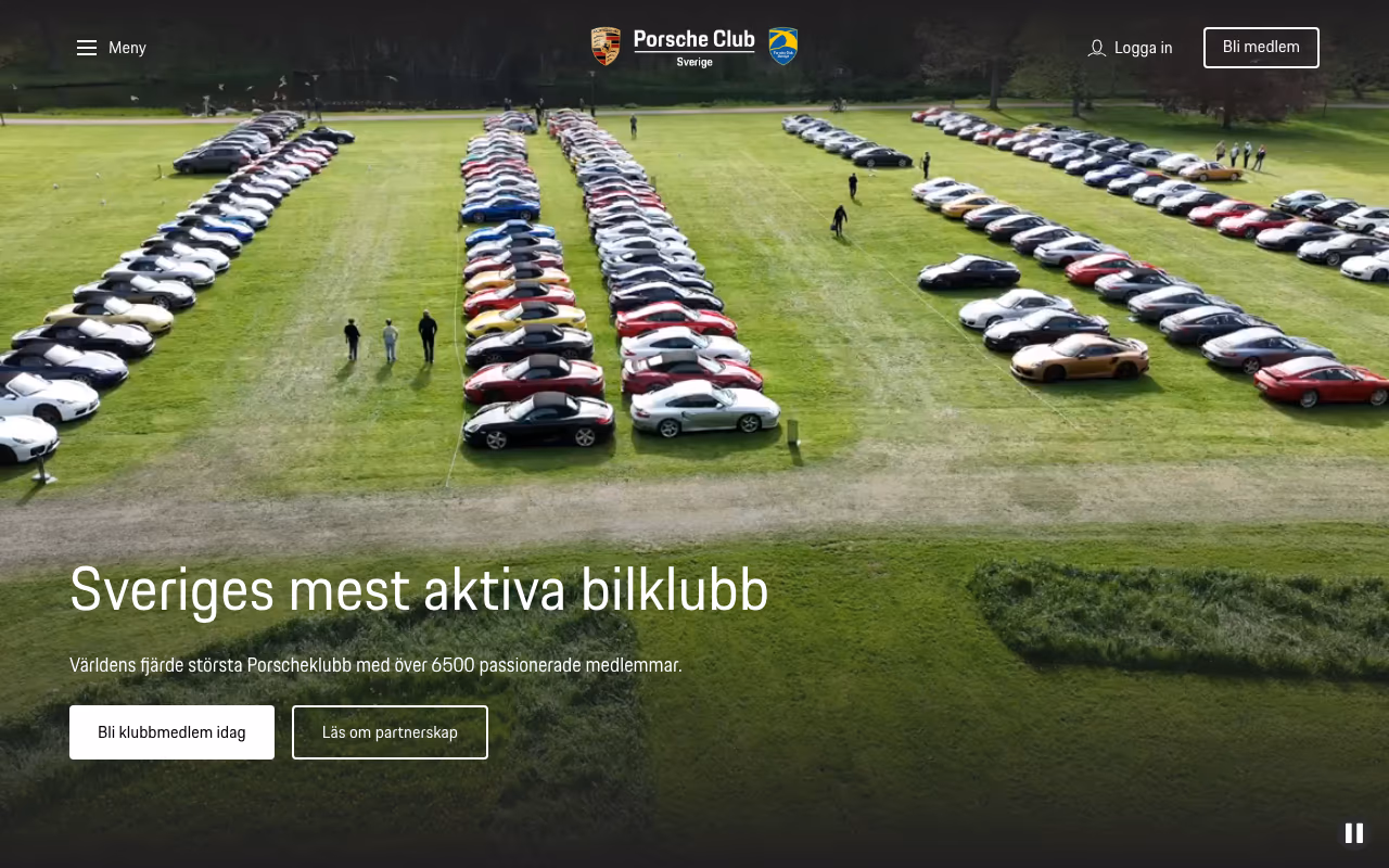 Porsche Club Sverige website